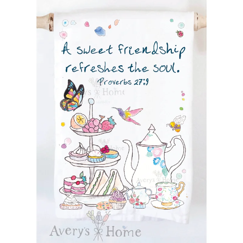 A Friendship Refreshes the Soul Customizable Kitchen Towel