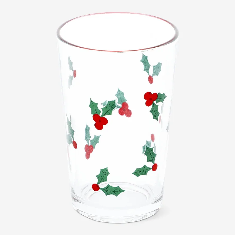 Drinking glass with holly pattern - 220 ml