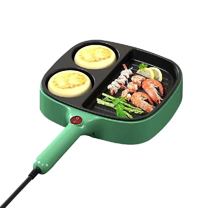 Electric Griddle Frying Pan 3-in-1 Non-Stick Divided Grill Pan