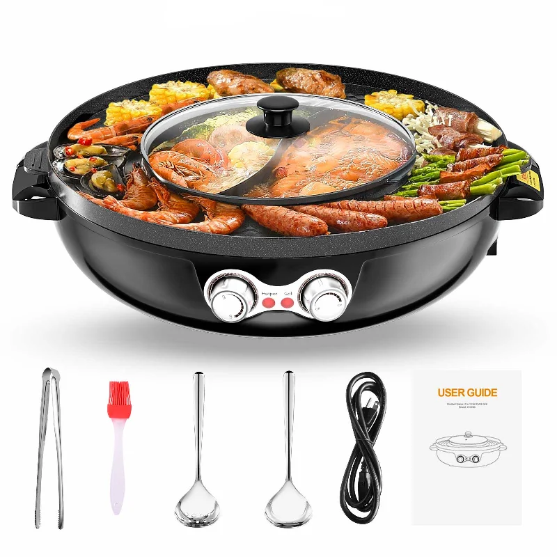 Electric Grill Pan Electric BBQ Household Electric Barbecue Hot Pot