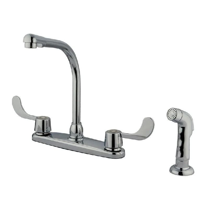 Kingston Brass Chrome 8" Kitchen Faucet With Blade Handles KB762SP