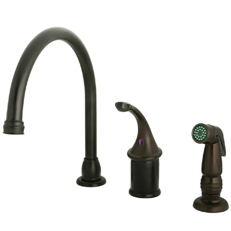 Kingston Brass Oil Rubbed Bronze Georgian kitchen faucet with sprayer KB3815GLSP