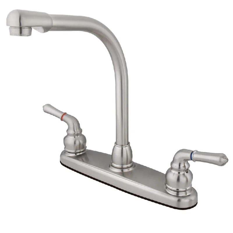 Kingston Brass Satin Nickel Magellan high arch 8" kitchen faucet KB758LS