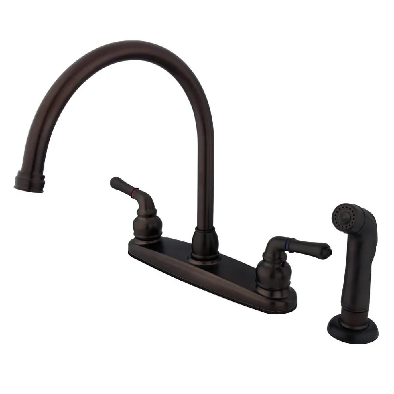 Kingston Oil Rubbed Bronze Double Handle Kitchen Faucet w Side Sprayer KB795SP