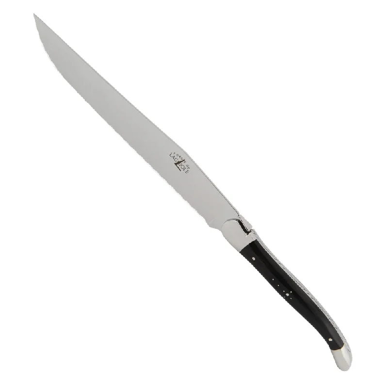 Laguiole Dark Horn Tip Bread Knife - Shiny Finish