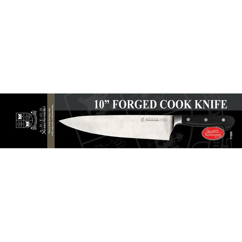 Nella Anton 10" Forged Cook Knife, Black Handle