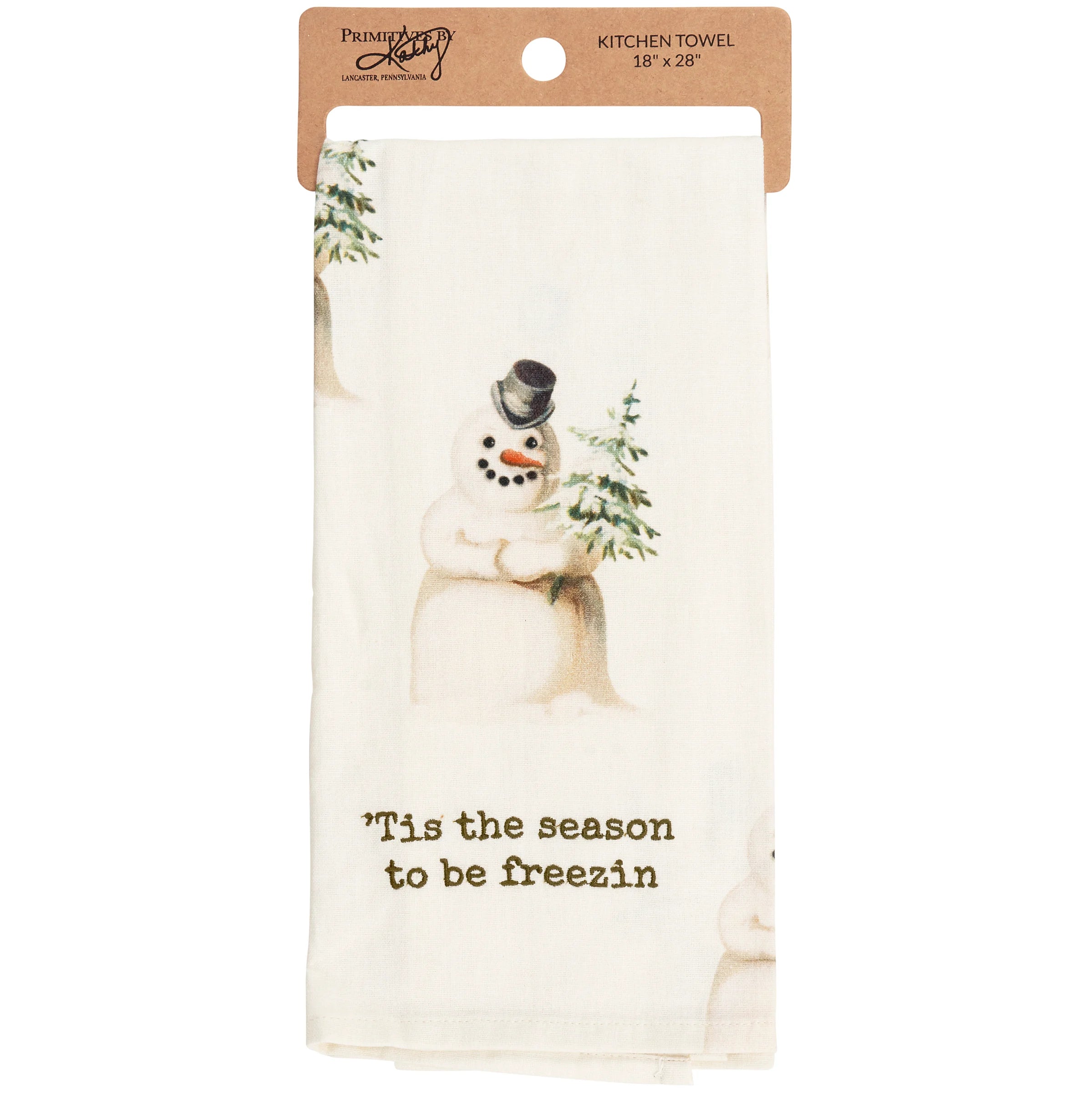 Primitives by Kathy - 'Tis The Season Snowman Kitchen Towel