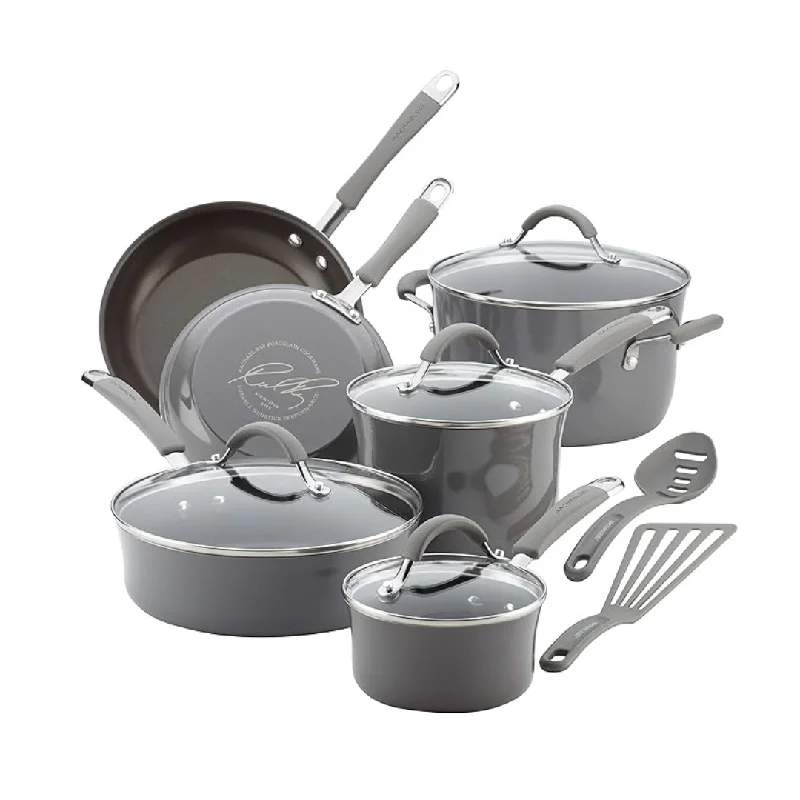 Rachael Ray Cucina Nonstick Cookware Pots and Pans Set, 12 Piece