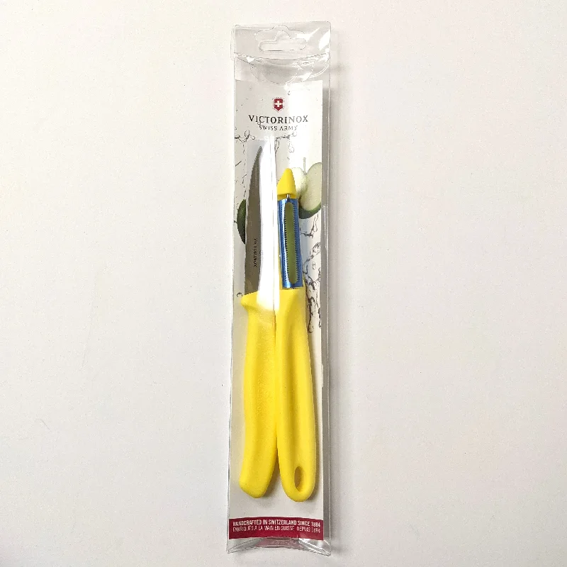 Victorinox Paring Knife & Peeler Set, Yellow Handle