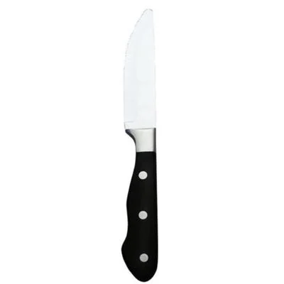 World Tableware Deluxe Chop House 9.6" Stainless Steel Steak Knife, Black Handle