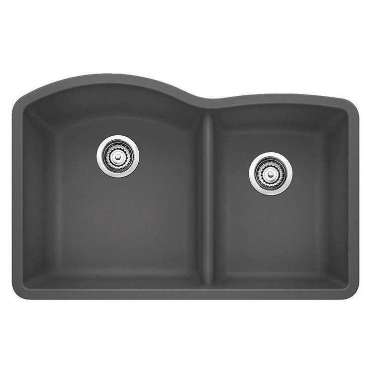 Diamond 32" Offset Double Bowl Silgranit Undermount Kitchen Sink