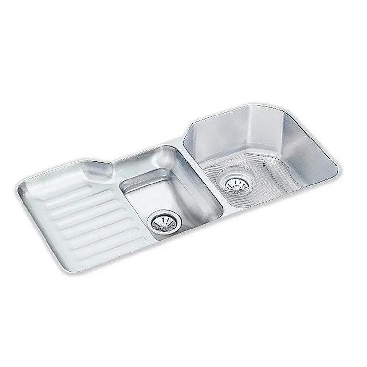 Kitchen Sink Lustertone Classic 41.5 x 20.5 Inch Double Bowl Kit 60/40 Lustrous Highlighted Satin Undermount