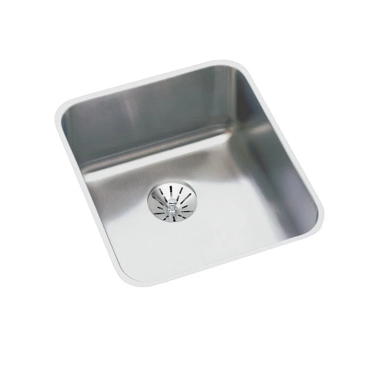 Kitchen Sink Lustertone Classic Gourmet 16 x 18.5 Inch Single Bowl with Perfect Drain ADA Lustrous Highlighted Satin Undermount Rectangle Drain Location Rear Center Depth 6-3/8 Inch Full Spray Sides and Bottom