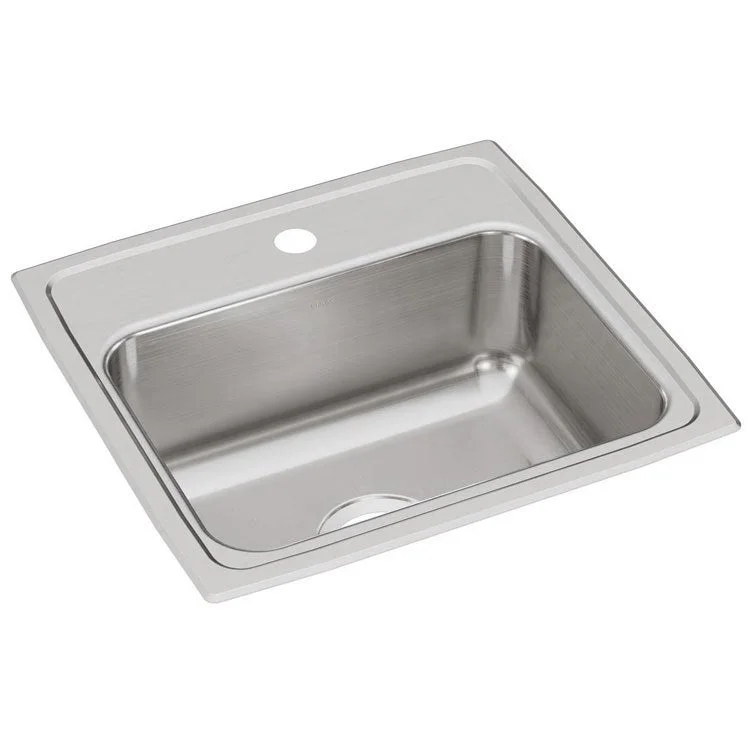 Lustertone Classic 19" Single Bowl Stainless Steel Drop-In Kitchen Sink with 1 Hole