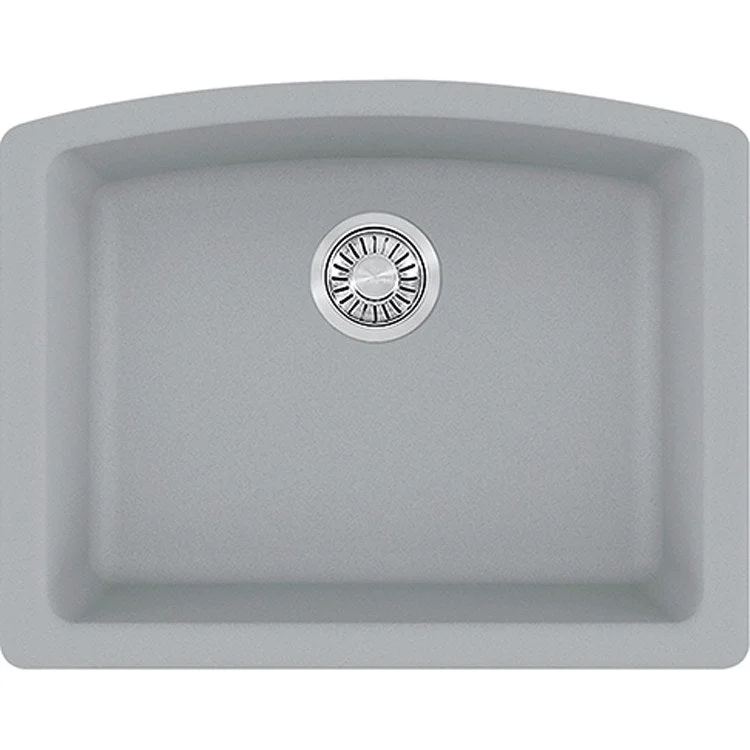 Ellipse 25" x 19.6" Single Bowl Granite Undermount Kitchen Sink - Stone Gray